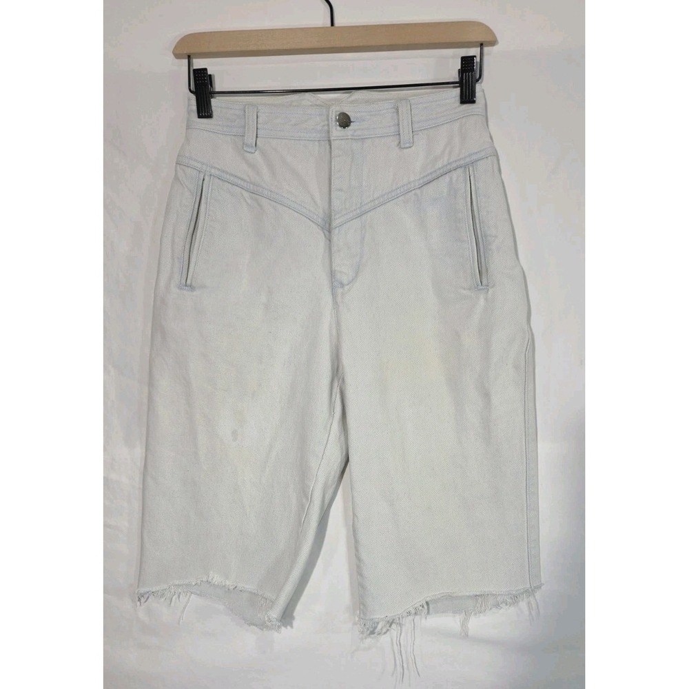 Vintage Womens UnionBay Jean Shorts Jorts Light Blue Wash Sz 9 Distress Fray Hem